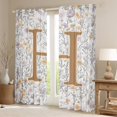 thumbnail image 2 of Homewish Letter H Monogrammed Black Out Curtains,Retro Rustic Flower Curtains Pack of 2 (42x63 Each),Countryside Plant Bedroom Curtains For Child,Microfiber Room Decorative, 2 of 6