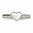 thumbnail image 4 of Stainless Steel Polished Twisted Heart Ring Size: 7; for Adults and Teens; for Women and Men, 4 of 6