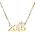 thumbnail image 2 of Kripyery Number Pendant Year Necklace Crown Stainless Steel Exquisite Chain Women Necklace Birthday Gift, 2 of 8