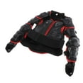 thumbnail image 2 of Chaqueta integral para motocicleta, tallas S a XXXL, con protección para la columna vertebral y el pecho para carreras callejeras Negro + rojo XXXL, 2 of 9