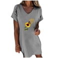 thumbnail image 1 of Vestido de falda corta con estampado de manga corta y cuello en V de moda sexy para mujer Pompotops ghjkhdj17215, 1 of 5