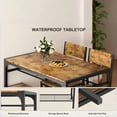thumbnail image 3 of Lofka Kitchen Table Sets with Chairs, 4 Pieces Dining Table Set with Storage Rack for Kitchen, Dining Room, Breakfast Nook, MDF, Retro Brown, 3 of 7