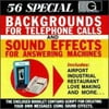Full title: Backgrounds For Telephone Calls And Sound Effects For Answering Machines. Contains 56 tracks. Includes a script for creating your own messages using sound effects.