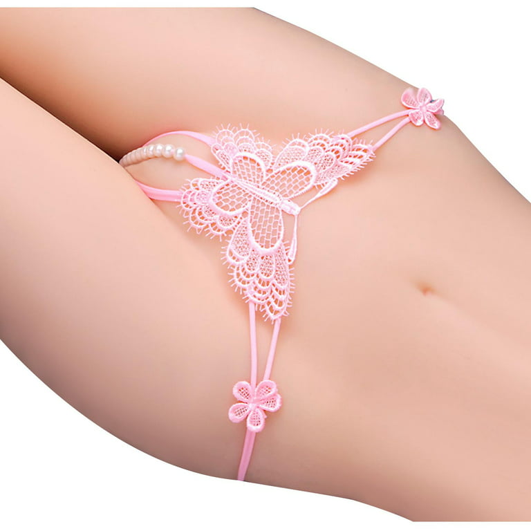 Women's Lady Lace Thong Sexy Lingerie Open Crotch Pearls G-Strings Funny  Underwear Hollow Pearl Massage Butterfly with Flower Women Sexy Underwear  Transparent Panties watermelon (RW2167) price in UAE,  UAE