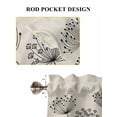 thumbnail image 6 of Farmhouse Dandelion 2 Panel Kitchen Curtains for Small Windows, Spring Modern Country Flower Black Beige Bathroom Tier Curtain, Short Window Treatment for Bedroom/Living Room 55"x24", 6 of 6