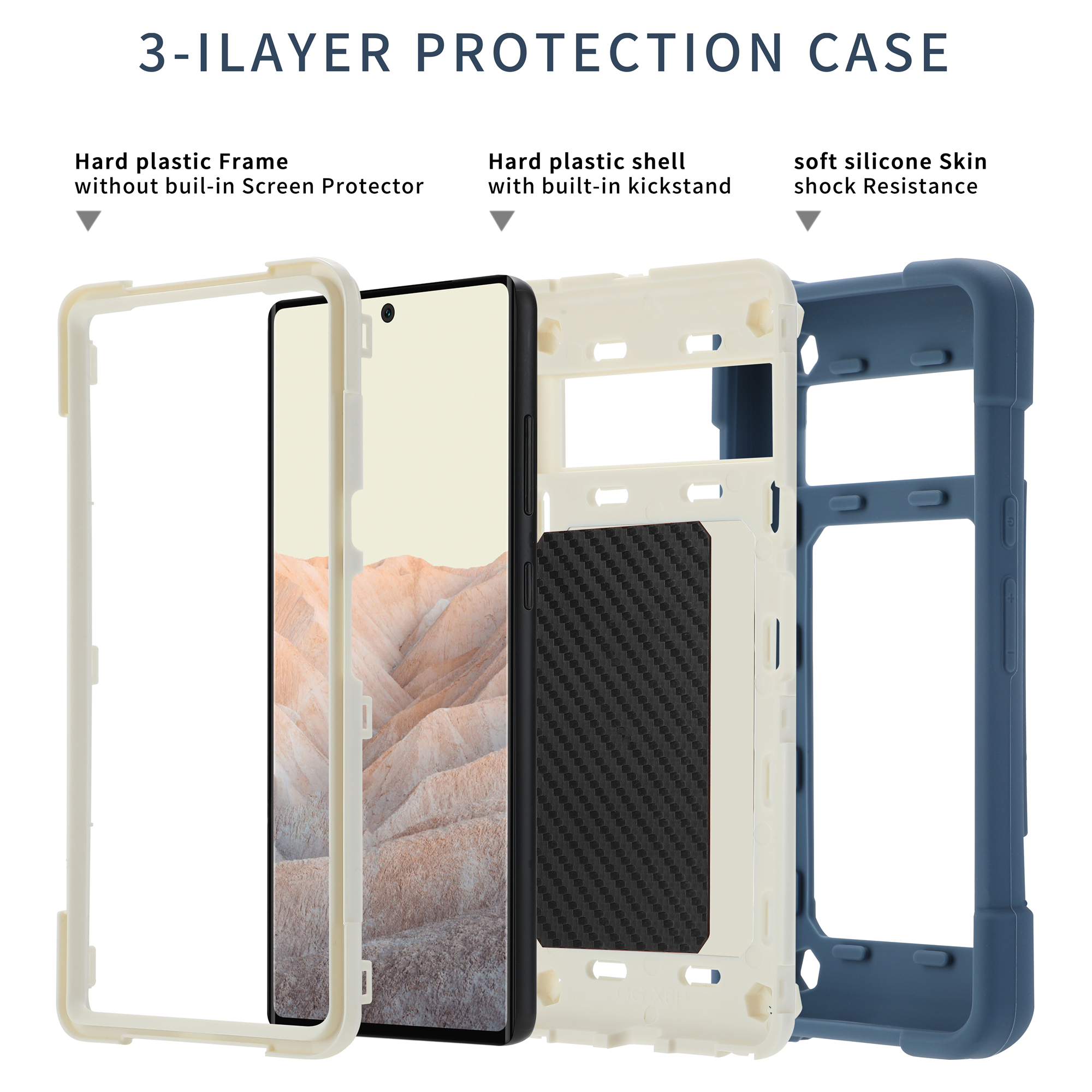 Pinsheng Case Compatible with Google Pixel 6,Cobra Snake Pixel 6 Cases for  Men/Women,Full Soft Silicone Rubber Frame Anti-Skid and Shockproof