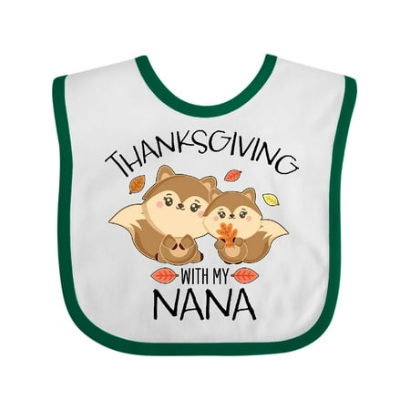 

Inktastic Thanksgiving with My Nana Cute Squirrel Family Gift Baby Boy or Baby Girl Bib