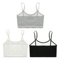thumbnail image 4 of vastwit 3Pcs Cropped Tank Tops for Girls Spaghetti Strap Crop Top Basic Sports Cami Solid Color Black&White&Grey L, 4 of 5