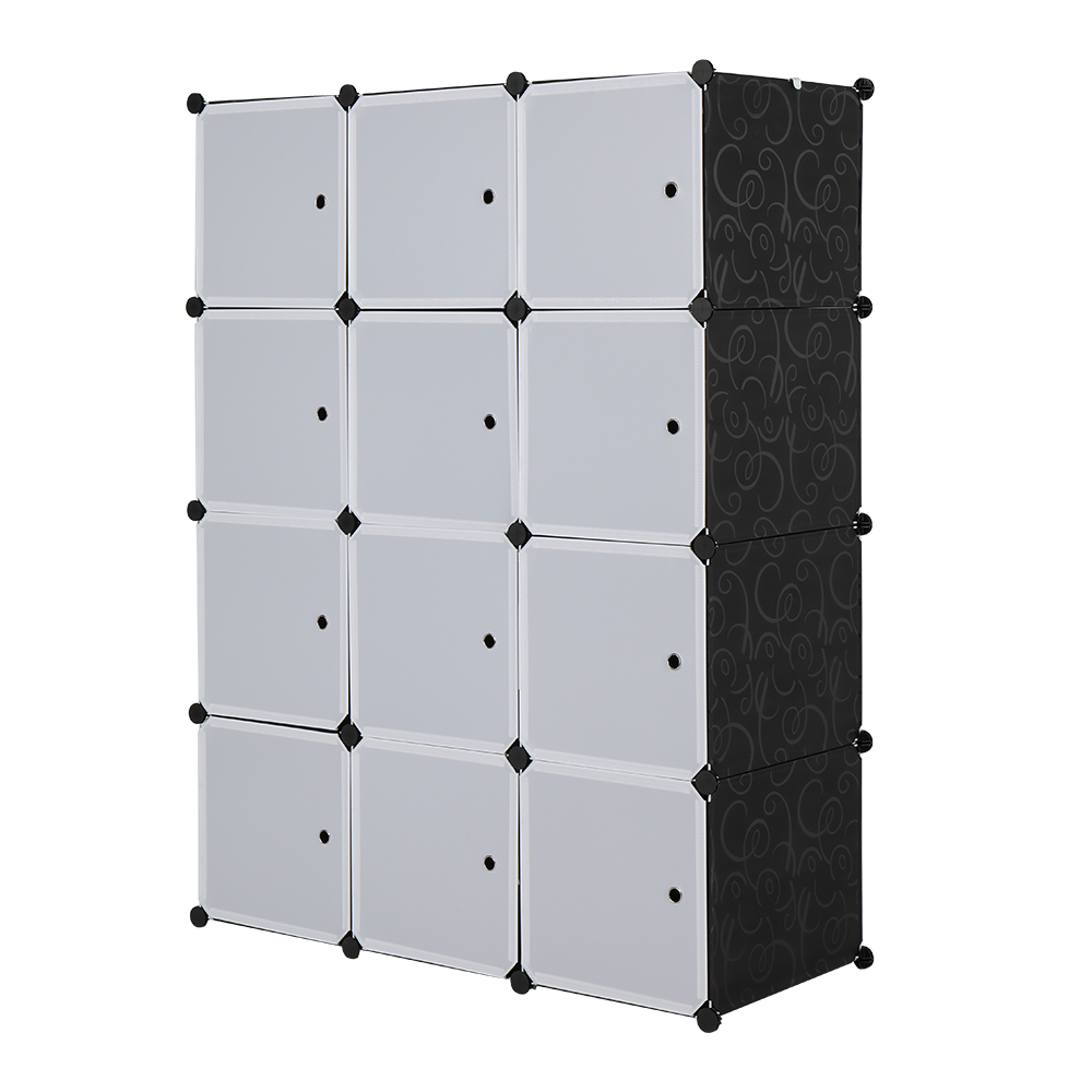 12 Cubes Storage Organizer Stackable DIY Plastic Wardrobe Cube Storage