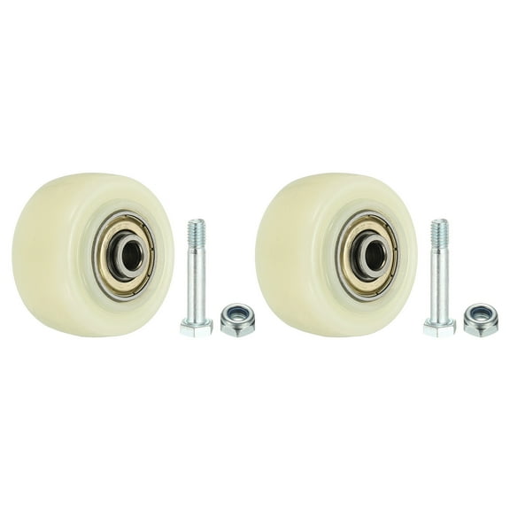 Uxcell Office Chair Wheels 1.57 x 0.8, 2 Pack Caster Wheels Office Chair Replacement Smooth Quiet Rolling with Bearing for Hardwood Floor Carpet, Yellow