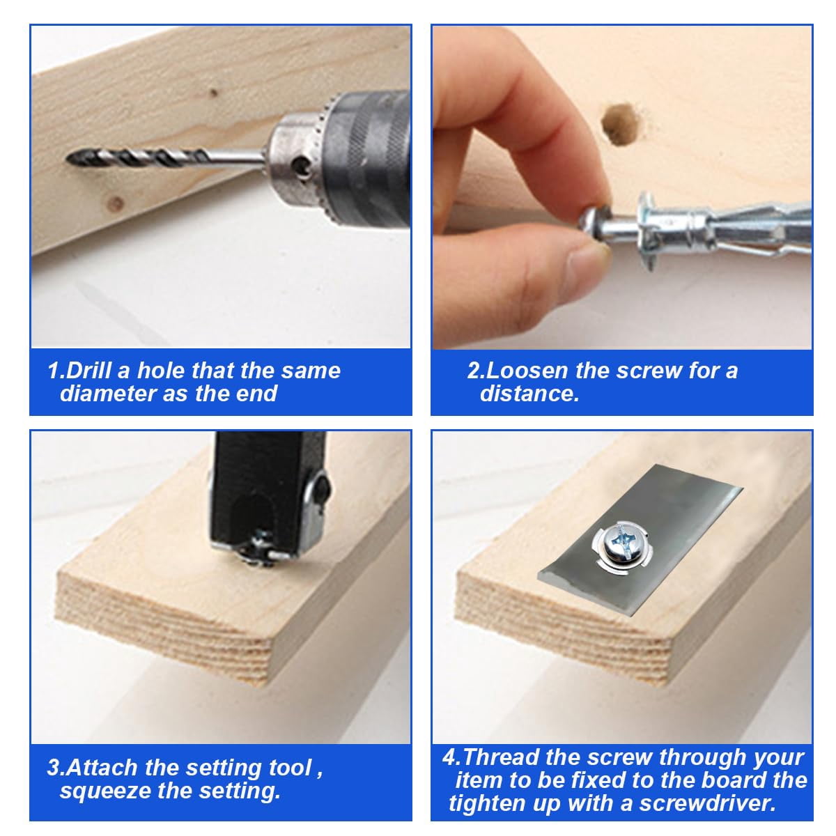 30 pcs Molly Bolts, Metal Drywall Anchors, Heavy Duty Zinc Plated Steel Molly Bolt (M6-52)
