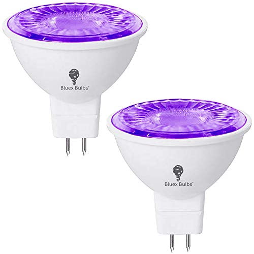 UV LED Black Light Bulb, MR16 12V UV Blacklight Bulb UVA Level 385