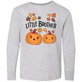 thumbnail image 3 of Inktastic Little Brother Pumpkins with Fall Leaves Long Sleeve Youth T-Shirt, 3 of 5
