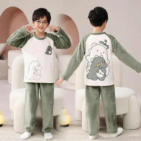 

Sanrioed Flannel Children Pajamas Set Anime Kuromi Cinnamoroll Melody Baby Boys Girls Sleepwear Pochacco Pikachu Home Nightwear