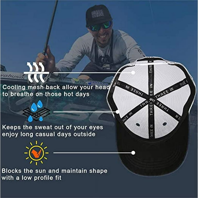 Tapesb American Fish Flag Trucker Hats - Fishing Gifts for Men - Outdoor Snapback Fishing Hats Perfect for Camping and Daily Use, adult Unisex, Size