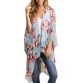 thumbnail image 1 of Encubrimientos Cárdigan Kimono con estampado floral para mujer Ups Frente abierto Batwing Mangas 3/4 Loose Bohemian Holiday Beach Bikini Casual Summer Chiffon Tops 1 1, 1 of 5