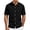 Black, variant on Men's Linen Shirts Summer Short Sleeve Casual Button Down Banded Collar Work Shirt Basic Beach Lounge Vacation Shirts with Pocket Gray XL