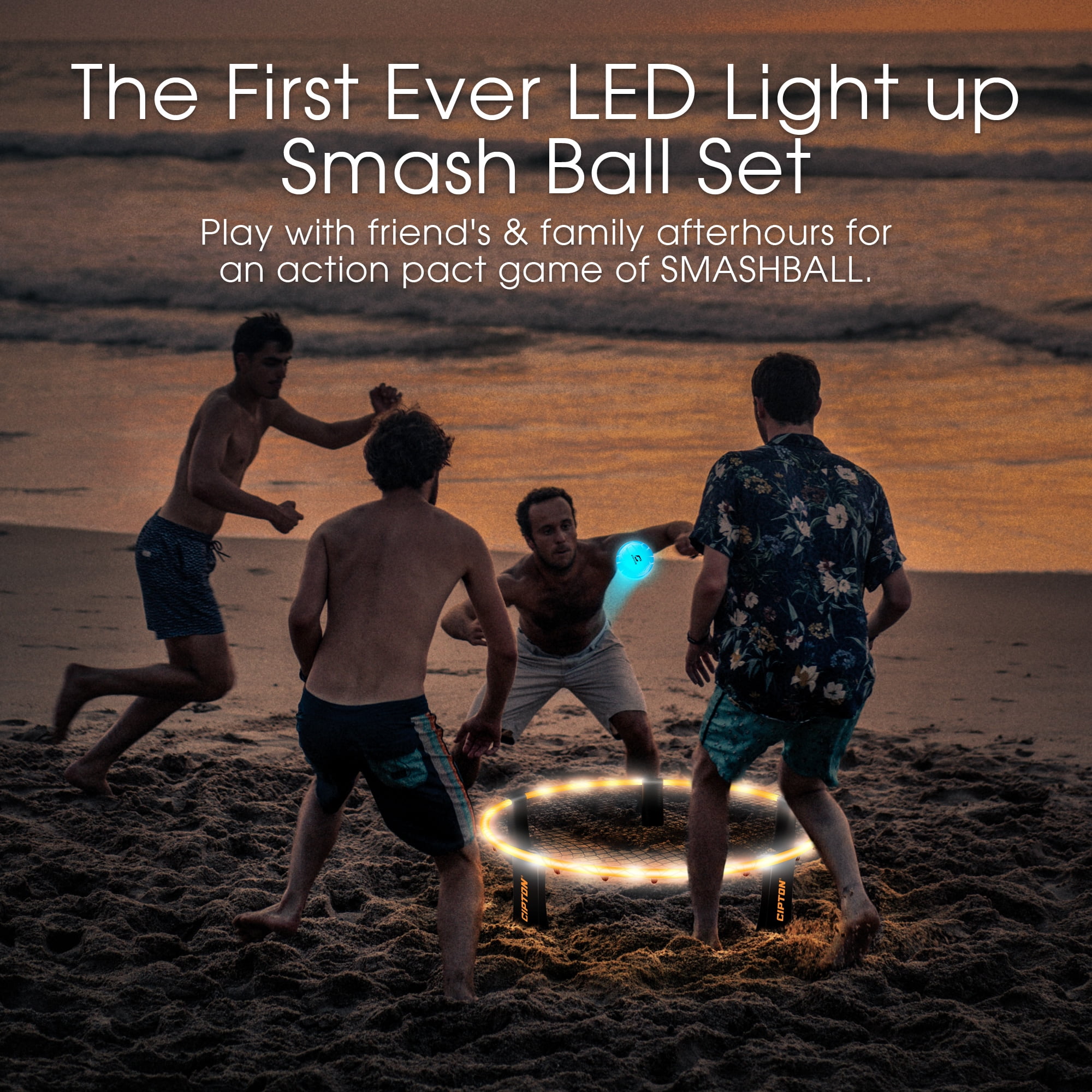 Cipton LED Light Up Smash Ball Set Portable Outdoor Beach Games