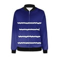 thumbnail image 5 of QATAINLAV Womens Fall Coats Fashion Striped Cardigan Tops Casual Full Zip Long Sleeve Bomber Jackets Outerwear with Pockets, Blue, S, 5 of 6