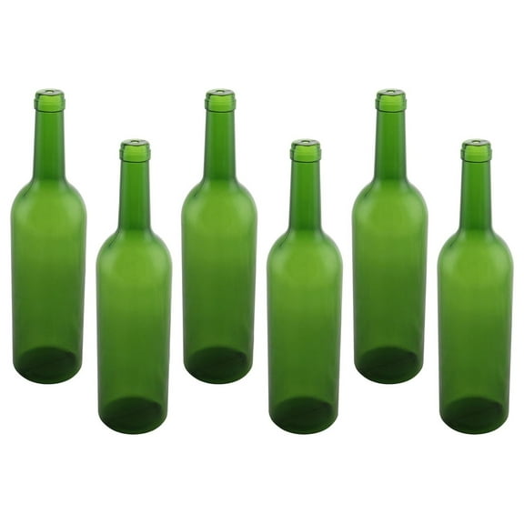 12" Green Plastic Wine Bottle Display Set of 6
