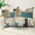 thumbnail image 5 of Dashan Beige and Blue Throw Pillow Covers 18x18 Set of 2,Black Gray Abstract Decorative Pillow Cases for Bedroom Sofa Couch, 5 of 6