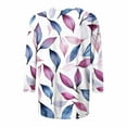 thumbnail image 4 of CYMMPU Fall Trendy Shirts 3/4 Sleeve Spring Tops Blouses for Women Dressy Casual Loose Fit Flower Printed Tunic Tops Round Neck Lightweight Basic Tees Multicolor XXL, 4 of 5