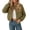 Army Green, variant on Stand Collar Utility Jacket for Women, Full Zip Long Sleeve with Big Pockets, Casual Fall Winter Outerwear, 1 Piece, S-L