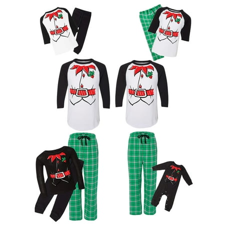 

Awkward Styles Matching Christmas Pajamas Set Green Cute Elf Family Sleepwear
