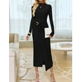 thumbnail image 3 of YOGAFOX Women's Fall Mock Neck Midi Bodycon Long Sleeve Elegant Dresses S-XL, 3 of 5