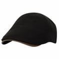 thumbnail image 1 of WITHMOONS Newsboy Hat Faux Leather Brim Adjustable Flat Cap SL31274 (Black), 1 of 5