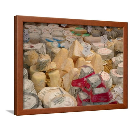 Cheese Variety in Shop, Paris, France Framed Print Wall Art By Lisa S.