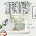thumbnail image 2 of Tree Branch Linen Lined Valance Blue 52"W x 14"L (Pack of 1) Room Darkening Short Window Curtain, 2 of 9