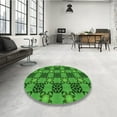 thumbnail image 4 of Ahgly Company Machine Washable Indoor Round Transitional Green Area Rugs, 5' Round, 4 of 7