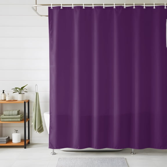 Shower Curtains for Bathroom, Pure Dark Purple Waterproof Fabric Shower Curtain, Simple Solid Color Decorative Bathroom Curtain for Bathtub, 72"x72", No Hooks Included