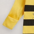 thumbnail image 5 of mgoYE New to the Hive Newborn Outfit Bee Long Sleeve Romper Jumpsuit Coming Home Newborn Girl Outfits Clothes Fall Winter(Yellow,0-3 Months), 5 of 8
