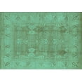 thumbnail image 1 of Ahgly Company Machine Washable Indoor Rectangle Oriental Turquoise Blue Traditional Area Rugs, 5' x 8', 1 of 4