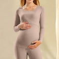 thumbnail image 6 of Tawop Ladies Thermal Underwear Long John Set Base Layer Winter Warm Top and Bottom(Khaki,M), 6 of 6
