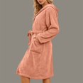 thumbnail image 2 of Gifts for Mom Bathrobe for Women Fleece Women's Nightgowns & Sleepshirts Oversize Cozy Women's Robes House Womens Robe Light Yellow, 2 of 9