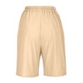 thumbnail image 6 of Kvture Bermuda Shorts for Women Knee Length Wide Leg Summer Short Pants High Waisted Cotton Linen Short Plus Size Crop Pant Beige M, 6 of 6