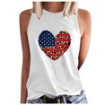 thumbnail image 2 of Wycnly Summer Tank Tops Leopard Heart Striped Print Round Neck Sleeveless T Shirts for Women 4th July Fashion Independence Day Graphics Loose Vest Blouses White s Clearance Under $5, 2 of 5