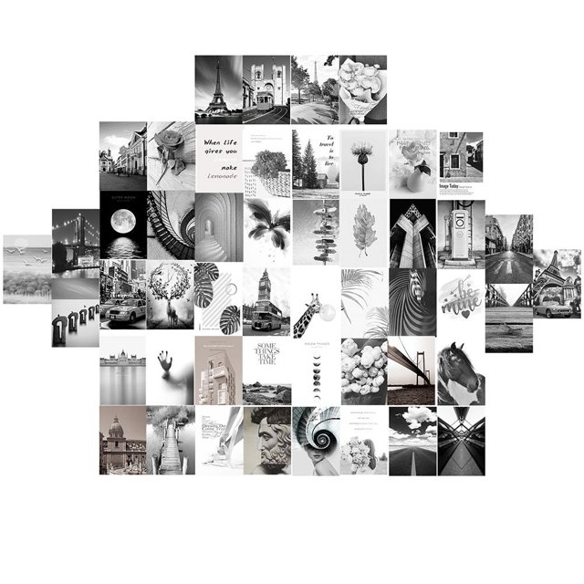 Póster De Costura En Blanco Y Negro, Decoración De Pared Del Hogar, Kit De Collage Estético Resistente Y Duradero Para Graduación, Navidad, Acción De Gracias Yuarrent HA034880-00