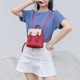 thumbnail image 3 of POINTERTECK Mini Sac à Bandoulière en Cuir PU pour Femmes Sac à Dos à Rabat Sac d'École pour Dames (Rouge), 3 of 6
