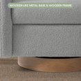 thumbnail image 6 of WestinTrends Alexandria Mid-Century Modern Sherpa Swivel Barrel Accent Chair, Light Gray, 6 of 7