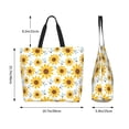 thumbnail image 5 of Pofeuu Sunflowers Print Reusable Grocery Bags - Washable, Foldable, Packable Tote, Large Handles, Heavy Duty, Zippered Top Pouch, 5 of 8