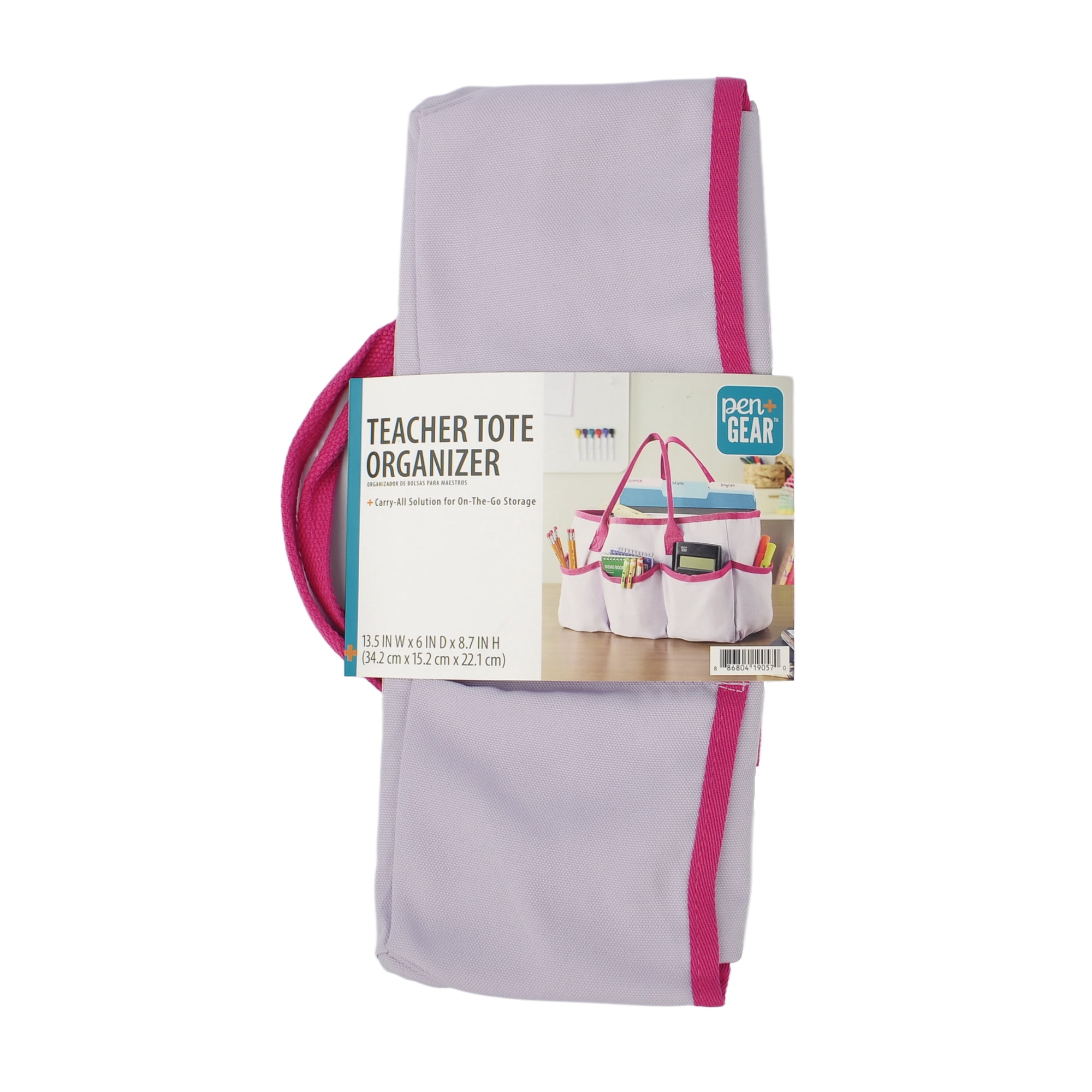 Pen+Gear Carry-All Teacher Tote Bag Organizer, Pink
