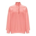 thumbnail image 5 of 2026 Women Sweatshirts Half Button Stand Collar Long Sleeve Solid Plus Size Clothes Trendy, 5 of 5
