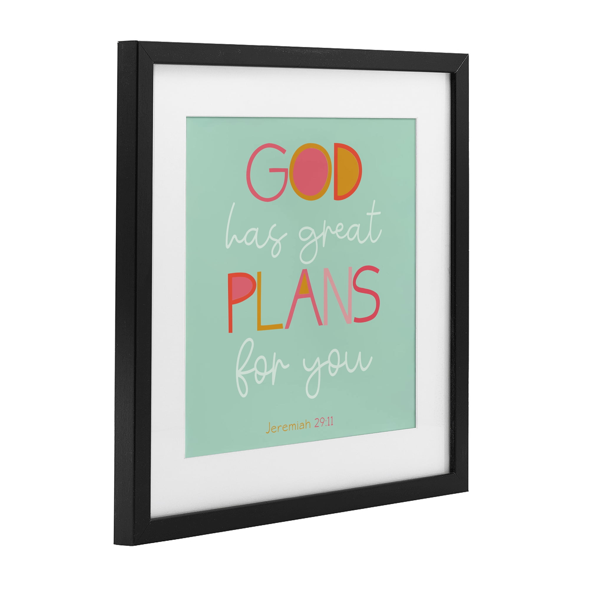 Stupell Industries Green God's Plans For You Black Framed Print Under Glass, design by SD Graphics Studio