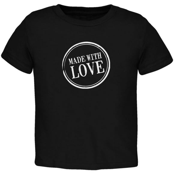 Valentine's Day - Made With Love Black Toddler T-Shirt