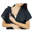 thumbnail image 4 of Bimba Nursing Black Cotton Kaftan With Belt Front Buttons Maternity Night Wear, 4 of 7