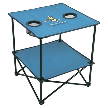 Life Is Good Blue 22 Square Compact Folding Beach Table